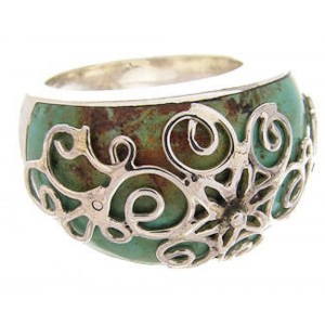 Turquoise Sterling Silver Southwestern Jewelry Ring Size 5-1/2 YS61045