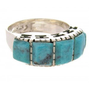 Turquoise Jewelry Southwest Sterling Silver Ring Size 6-1/4 MW63984