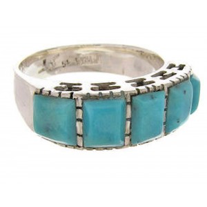 Sterling Silver Southwest Turquoise Ring Size 7-1/4 MW64001