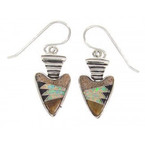 Southwestern Sterling Silver Multicolor Jewelry Hook Earrings YS61277 