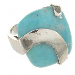 Sterling Silver Turquoise Ring Southwest Jewelry Size 5-1/4 IS61348
