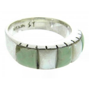 Turquoise Mother Of Pearl Inlay Ring Size 7-3/4 AW63656