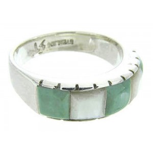 Mother Of Pearl Turquoise Southwest Ring Size 6-3/4 AW63678