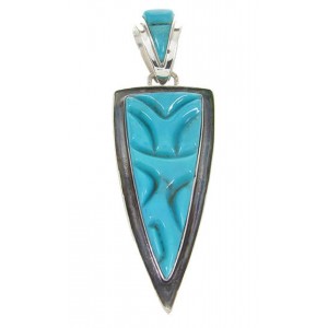 Turquoise Southwestern Sterling Silver Pendant PS61030