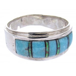 Sterling Silver Turquoise Opal Inlay Jewelry Ring Size 6-3/4 RS44986