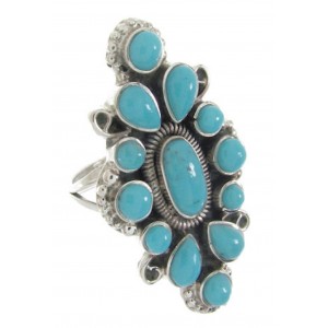 Southwest Sterling Silver Turquoise Ring Jewelry Size 4-1/2 IS61731