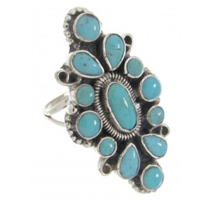 Silver Turquoise Ring Southwest Jewelry Size 4-1/2 IS61768