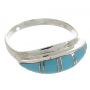 Southwest Sterling Silver Turquoise Jewelry Ring Size 7-3/4 AS52465