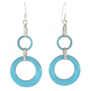 Turquoise Sterling Silver Hook Earrings ZW61649 