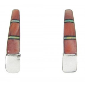 Southwest Red Oyster Shell And Opal Post Earrings IS62389