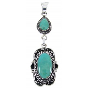 Southwestern Sterling Silver Turquoise Pendant JW65992