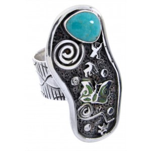 Sterling Silver Southwestern Turquoise Butterfly Ring Size 5 MW66842