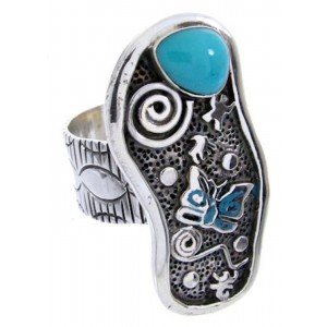 Butterfly Turquoise Silver Southwestern Ring Size 5-1/2 MW66855
