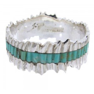 Turquoise Southwest Silver Band Ring Size 5-1/2 MW66811