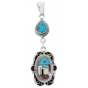 Silver Multicolor Native American Design Jewelry Pendant YS67093