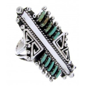 Turquoise Needlepoint Southwest Silver Jewelry Ring Size 6 BW67928