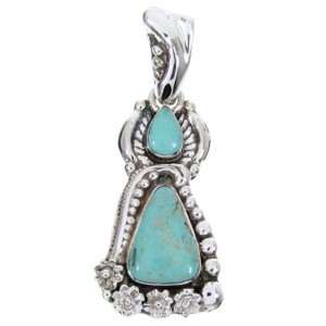 Southwestern Jewelry Turquoise Genuine Sterling Silver Pendant AW67738