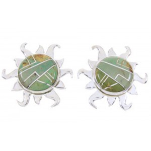 Southwestern Turquoise Sterling Silver Sun Post Earrings AW68265