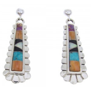 Oyster Shell Multicolor Sterling Silver Post Dangle Earrings AW69818