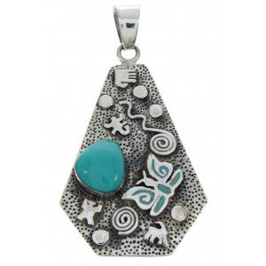 Southwest Turquoise Hand And Butterfly Pendant YS70199 