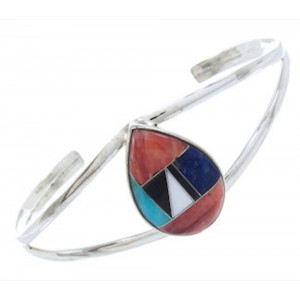 Sterling Silver Southwest Turquoise Multicolor Cuff Bracelet AW70331