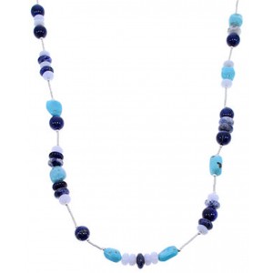 Liquid Silver And Multicolor Bead Jewelry Necklace RS73270