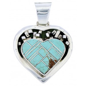 Heart Jewelry Turquoise Sterling Silver Pendant AW70870