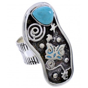 Turquoise Butterfly Sterling Silver Ring Size 4-3/4 BW71151 