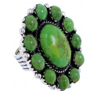 Silver Mojave Turquoise Large Statement Ring Size 4-1/2 PS72452