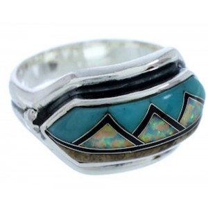 Southwestern Jewelry Multicolor Inlay Ring Size 5-1/2 BW72383 