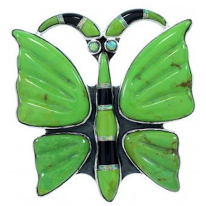 Multicolor Butterfly Silver Large Statement Ring Size 8-3/4 YS72623