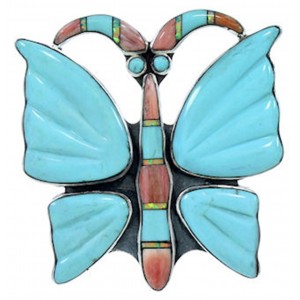 Southwest Multicolor Butterfly Large Statement Ring Size 8-3/4 YS72706
