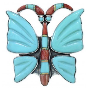 Southwest Multicolor Butterfly Large Statement Ring Size 6-3/4 YS72718