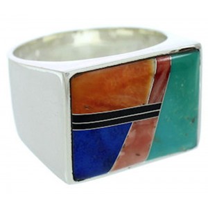 Southwest Silver Multicolor Ring Size 12-1/2 YS72783