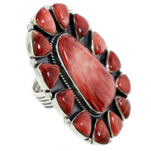 Jewelry Red Oyster Shell Large Statement Ring Size 7-1/4 BW72953