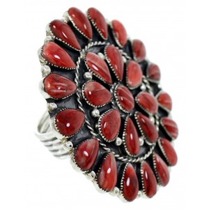 Jewelry Red Oyster Shell Large Statement Ring Size 9-3/4 BW72965