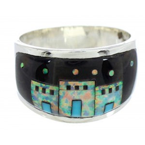 Native American Village Design Multicolor Ring Size 5-3/4 MW73703