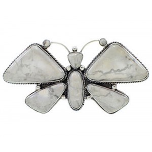 Large Statement Howlite Southwest Butterfly Ring Size 6-3/4 PS72987