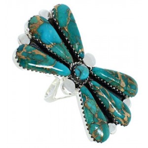 Large Statement Piece Turquoise Southwestern Ring Size 5-1/2 BW74420