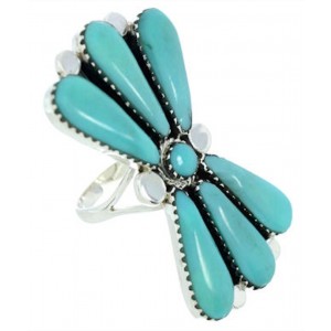 Turquoise Jewelry Large Statement Piece Ring Size 6-1/2 BW74455