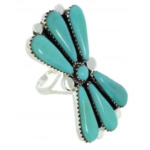 Large Statement Piece Silver Jewelry Turquoise Ring Size 7-1/2 BW74464