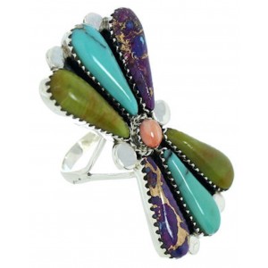 Turquoise Multicolor Large Statement Piece Ring Size 5-1/2 BW74476 