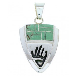 Southwest Hand Turquoise Sterling Silver Pendant YS73188