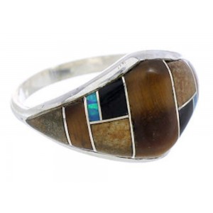 Multicolor Genuine Sterling Silver Southwest Ring Size 7-1/4 GS74217 