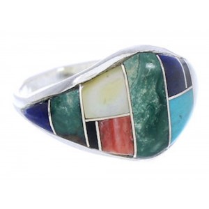 Southwest Sterling Silver Multicolor Ring Size 5 GS74101