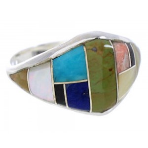 Multicolor Silver Jewelry Southwestern Ring Size 6-3/4 GS74117 