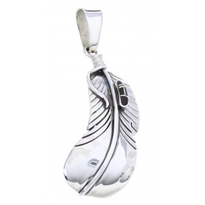 Sterling Silver Jet And Opal Feather Pendant GS73522