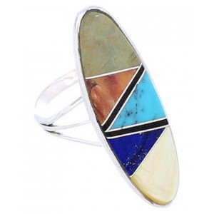 Multicolor Genuine Silver Southwest Ring Size 8-3/4 YX33848