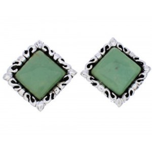 Southwest Turquoise And Sterling Silver Post Earrings GS75037