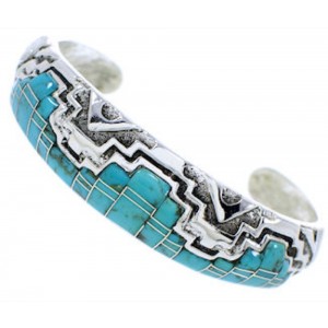 Sterling Silver Turquoise Southwest Cuff Bracelet MX27157